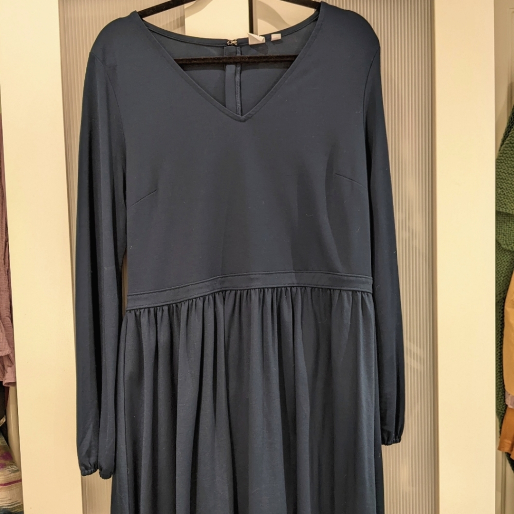 Dark teal fit and flare dress L